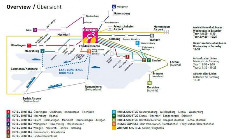 plano transporte EUROBIKE 2019 Friedrichshafen